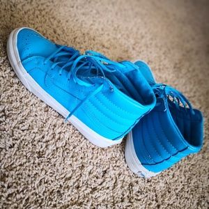Vans SK8 Hi slim neon leather blue